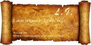 Laurinyecz Irén névjegykártya