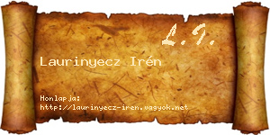 Laurinyecz Irén névjegykártya
